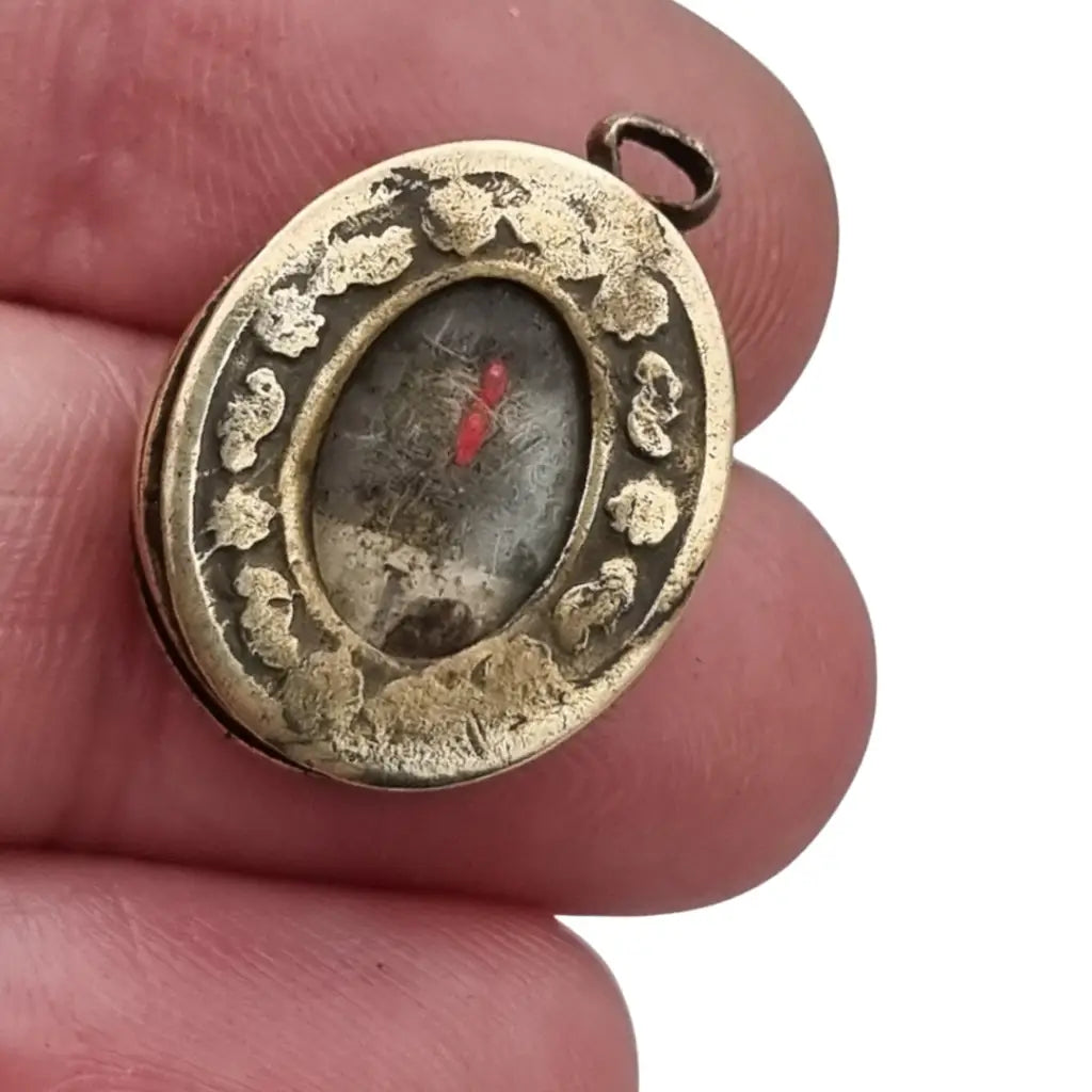 Relicario antiguo con imagen de la virgen reliquia colgante devocional