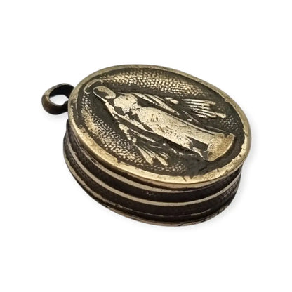Relicario antiguo con imagen de la virgen reliquia colgante devocional