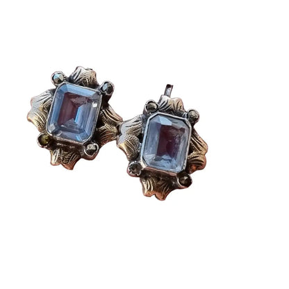 Pendiente azul art deco pendientes de plata vintage