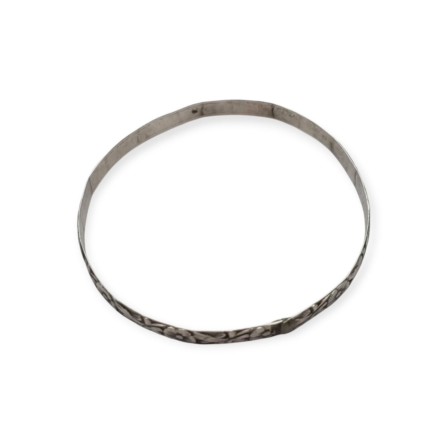 Vintage silver bracelet with embossed floral design circa 1950