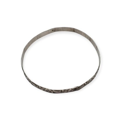 Vintage silver bracelet with embossed floral design circa 1950