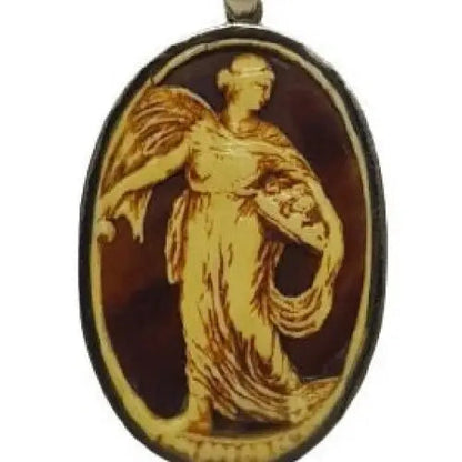 Camafeo Art Nouveau de la escena romana Medalla modernista plata alrededor