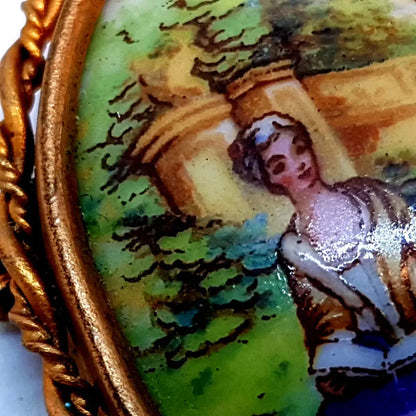 Broche de Limoges vintage pin francés porcelana Francia