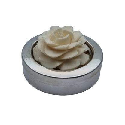 Caja de flores plata para mujer gran flor blanca ella ley 925