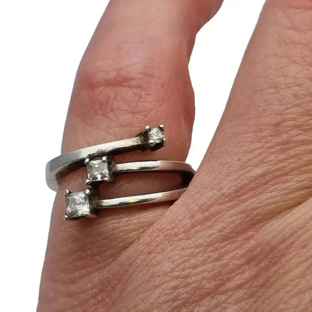 Anillo Trilogía Con Tiras Cruzadas De Circón anillos vintage de compromiso