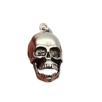 Colgante calavera vintage plata articulado compartimento oculto amuleto