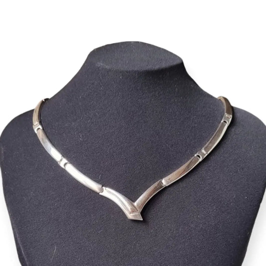 Collar gargantilla vintage de plata 925 años 90 minimalista regalos retro.