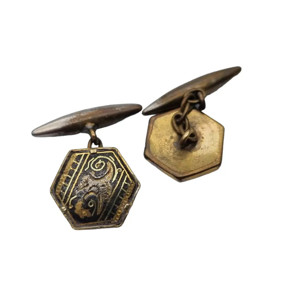 Oro toledano gemelos damasquinados complementos vintage Regalos