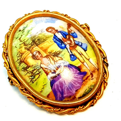 Broche de Limoges vintage pin francés porcelana Francia