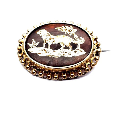 Broche de cazador victoriano broche perro trabajo exquisito antiguo