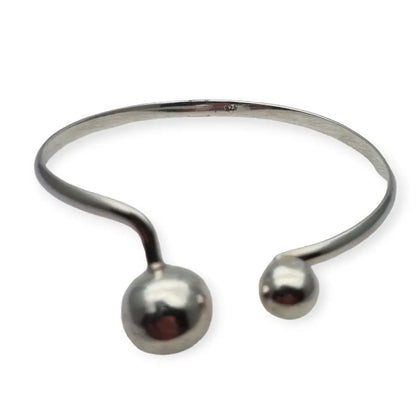 Pulsera de plata diferente dos bolas para mujer regalos retro.