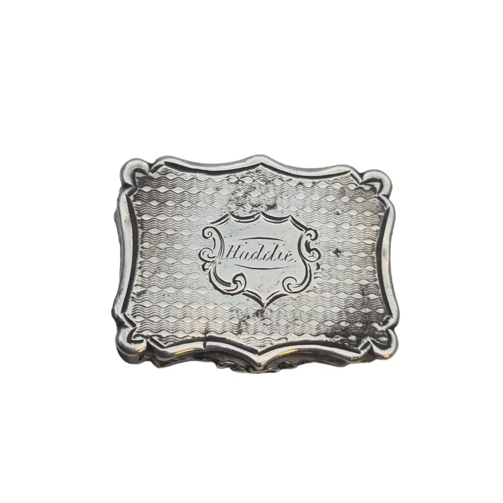 Georgian Nathaniel Mills Silver Vinaigrette caja de fragancia Sterling