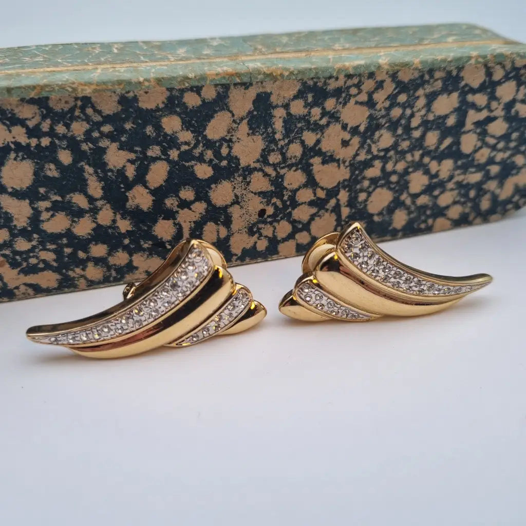 NOS Vintage Auténticos Años 80 Pendientes de Clip Joyería Moda