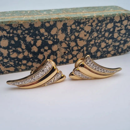 NOS Vintage Auténticos Años 80 Pendientes de Clip Joyería Moda