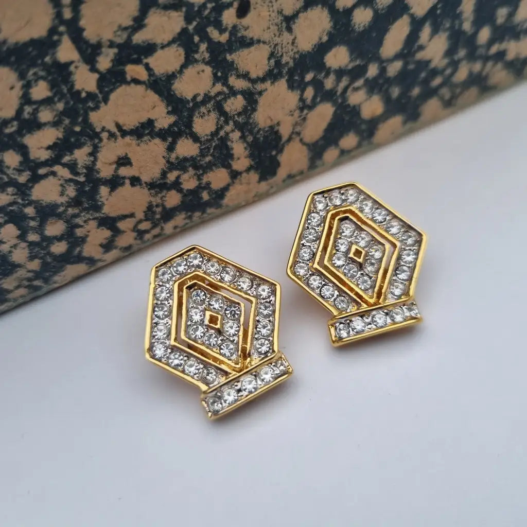 NOS Vintage Auténticos Años 80 Pendientes de Clip Joyería Moda