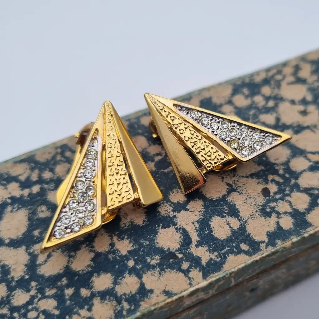 NOS Vintage Auténticos Años 80 Pendientes de Clip Joyería Moda