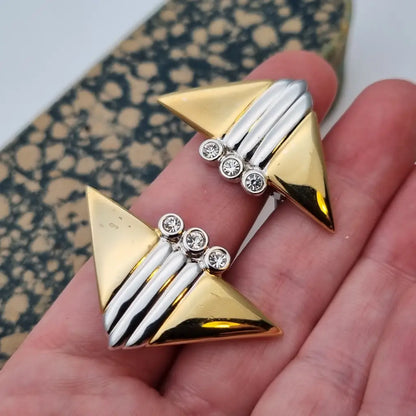 Nos vintage auténticos años 80 pendientes de clip joyería moda