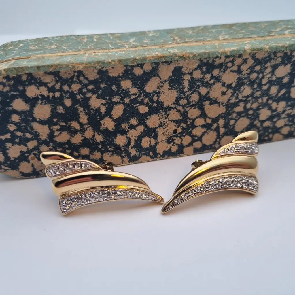 NOS Vintage Auténticos Años 80 Pendientes de Clip Joyería Moda