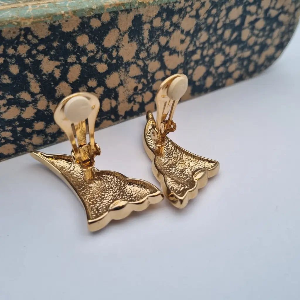 NOS Vintage Auténticos Años 80 Pendientes de Clip Joyería Moda