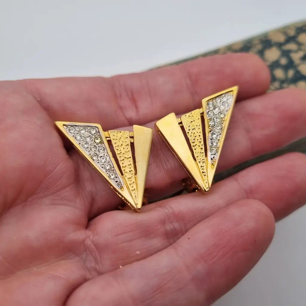 NOS Vintage Auténticos Años 80 Pendientes de Clip Joyería Moda