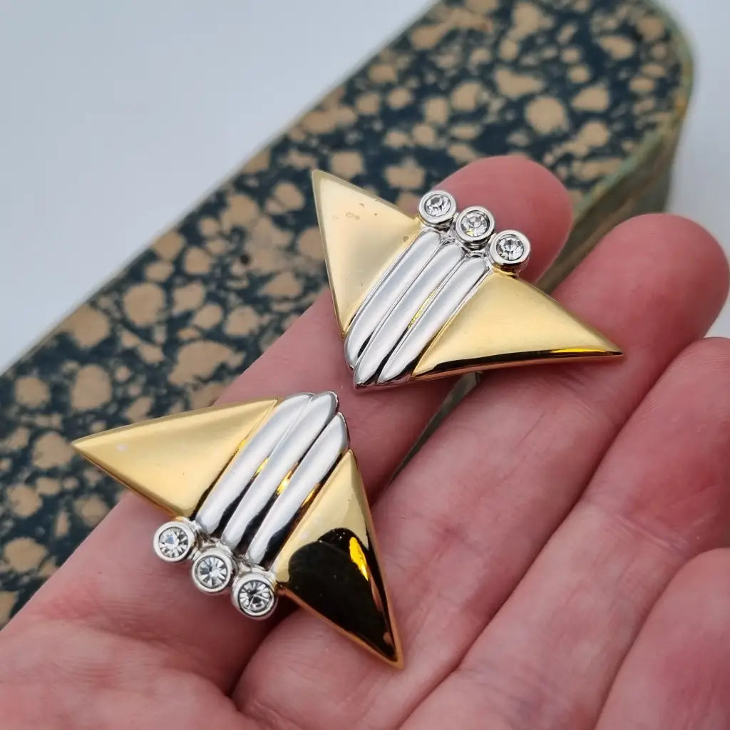 Nos vintage auténticos años 80 pendientes de clip joyería moda