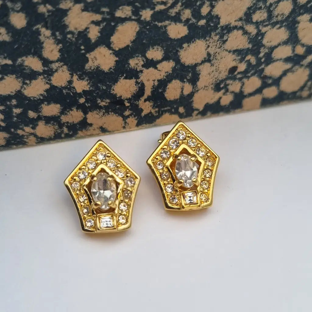 NOS Vintage Auténticos Años 80 Pendientes de Clip Joyería Moda