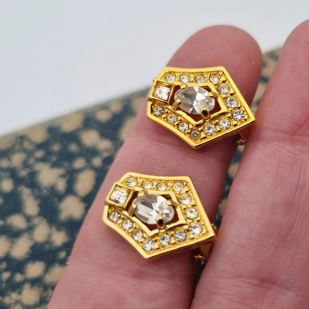 NOS Vintage Auténticos Años 80 Pendientes de Clip Joyería Moda