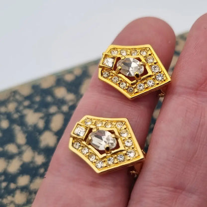 NOS Vintage Auténticos Años 80 Pendientes de Clip Joyería Moda