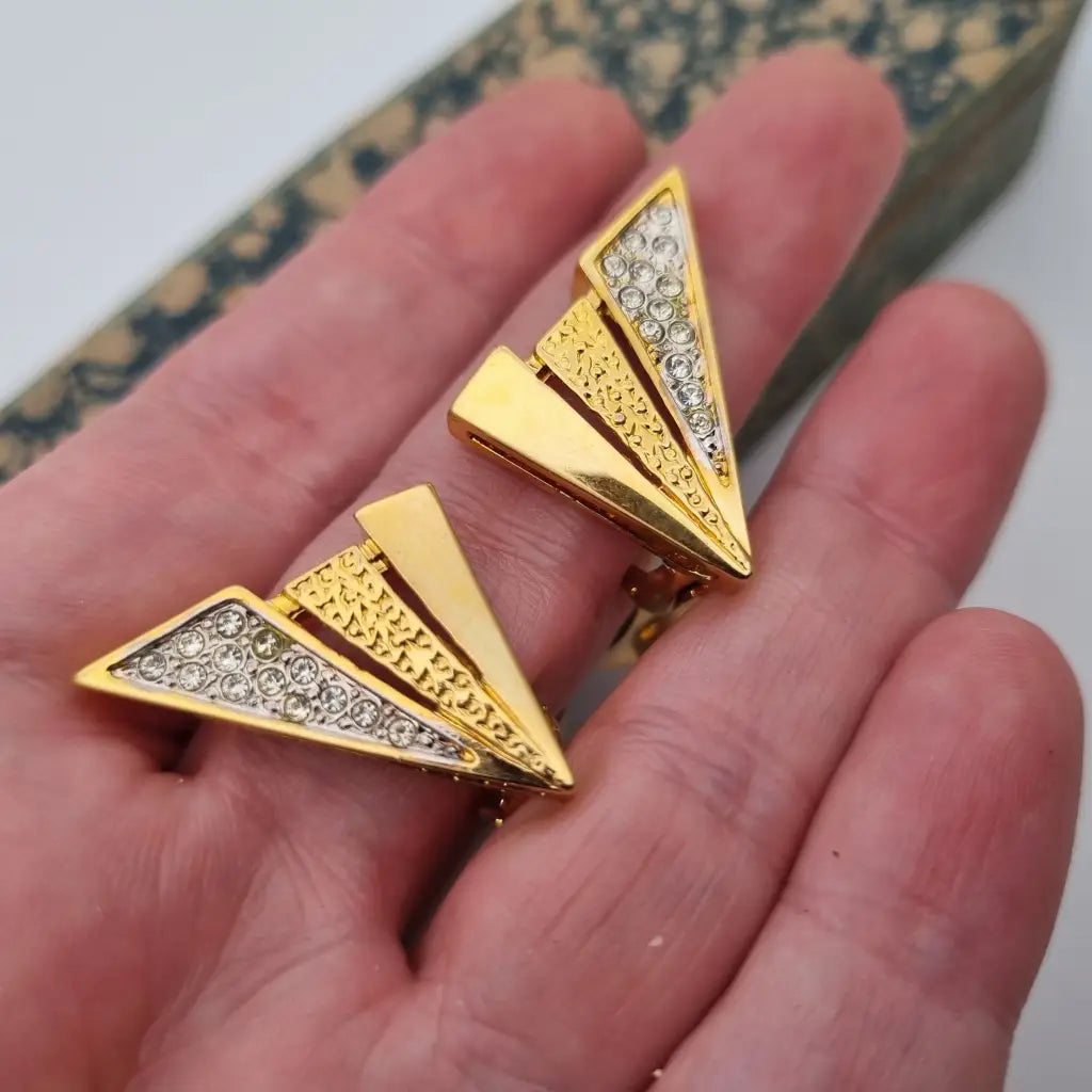 NOS Vintage Auténticos Años 80 Pendientes de Clip Joyería Moda