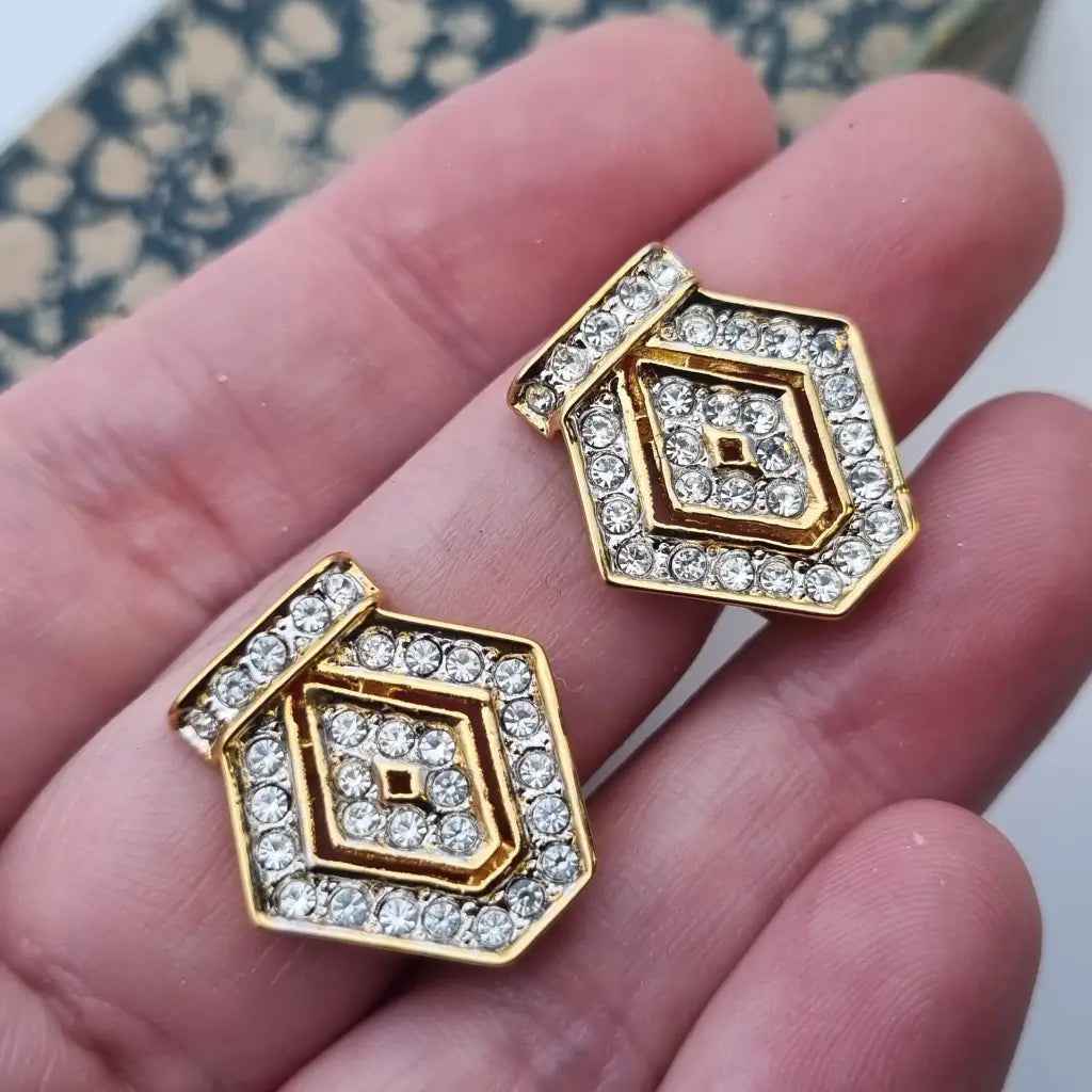 NOS Vintage Auténticos Años 80 Pendientes de Clip Joyería Moda