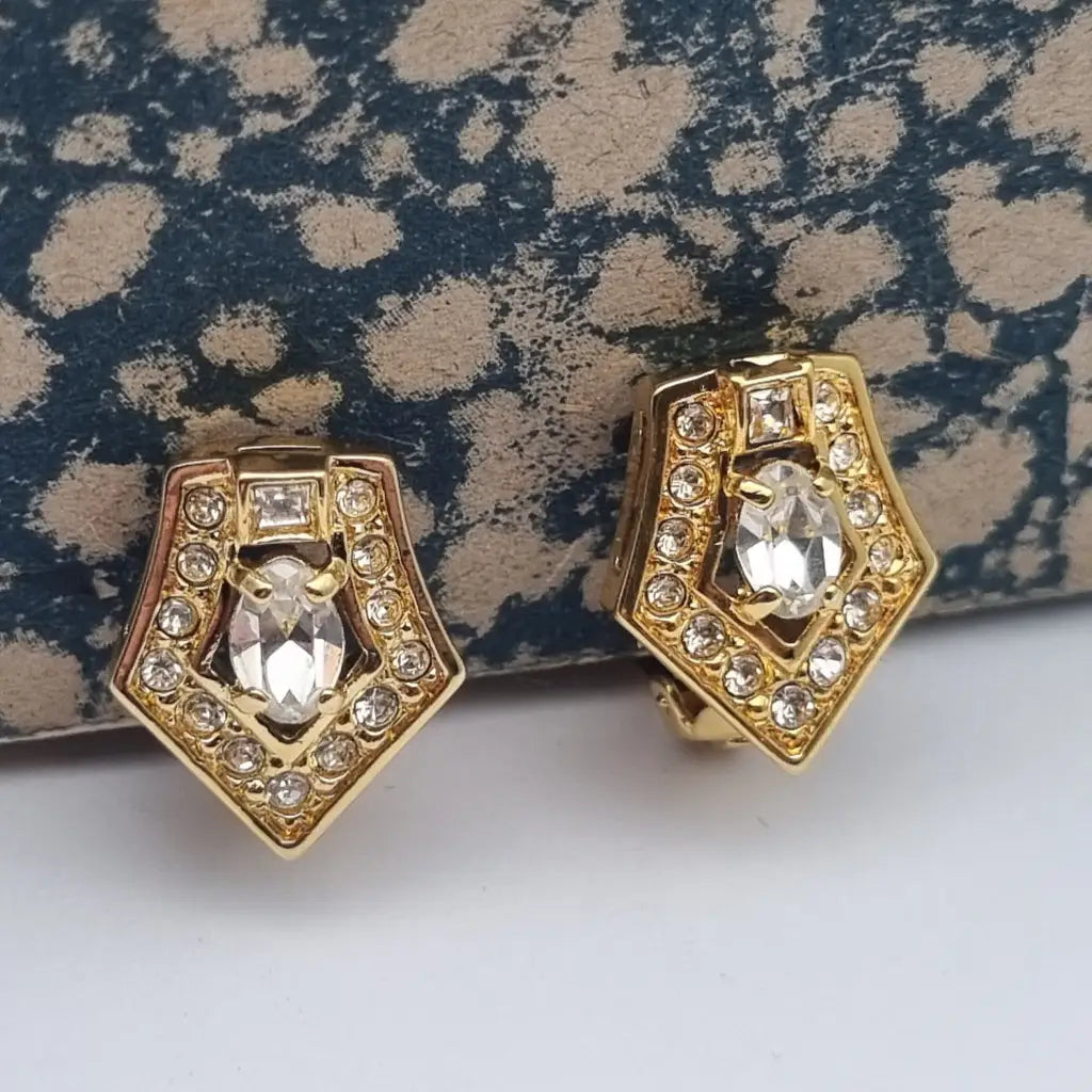 NOS Vintage Auténticos Años 80 Pendientes de Clip Joyería Moda