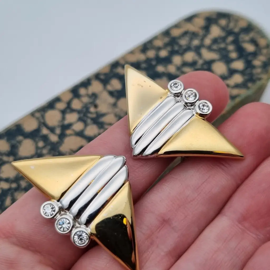 Nos vintage auténticos años 80 pendientes de clip joyería moda