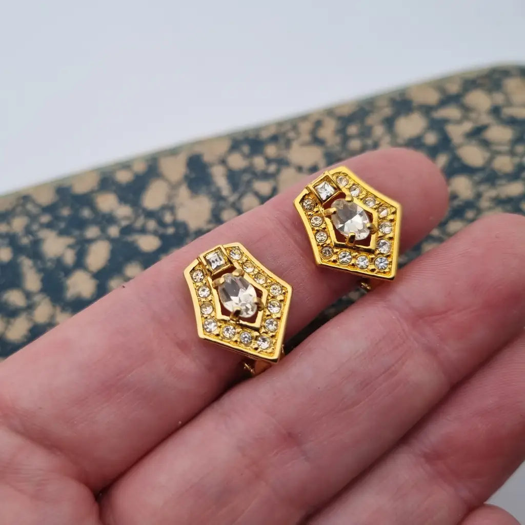 NOS Vintage Auténticos Años 80 Pendientes de Clip Joyería Moda