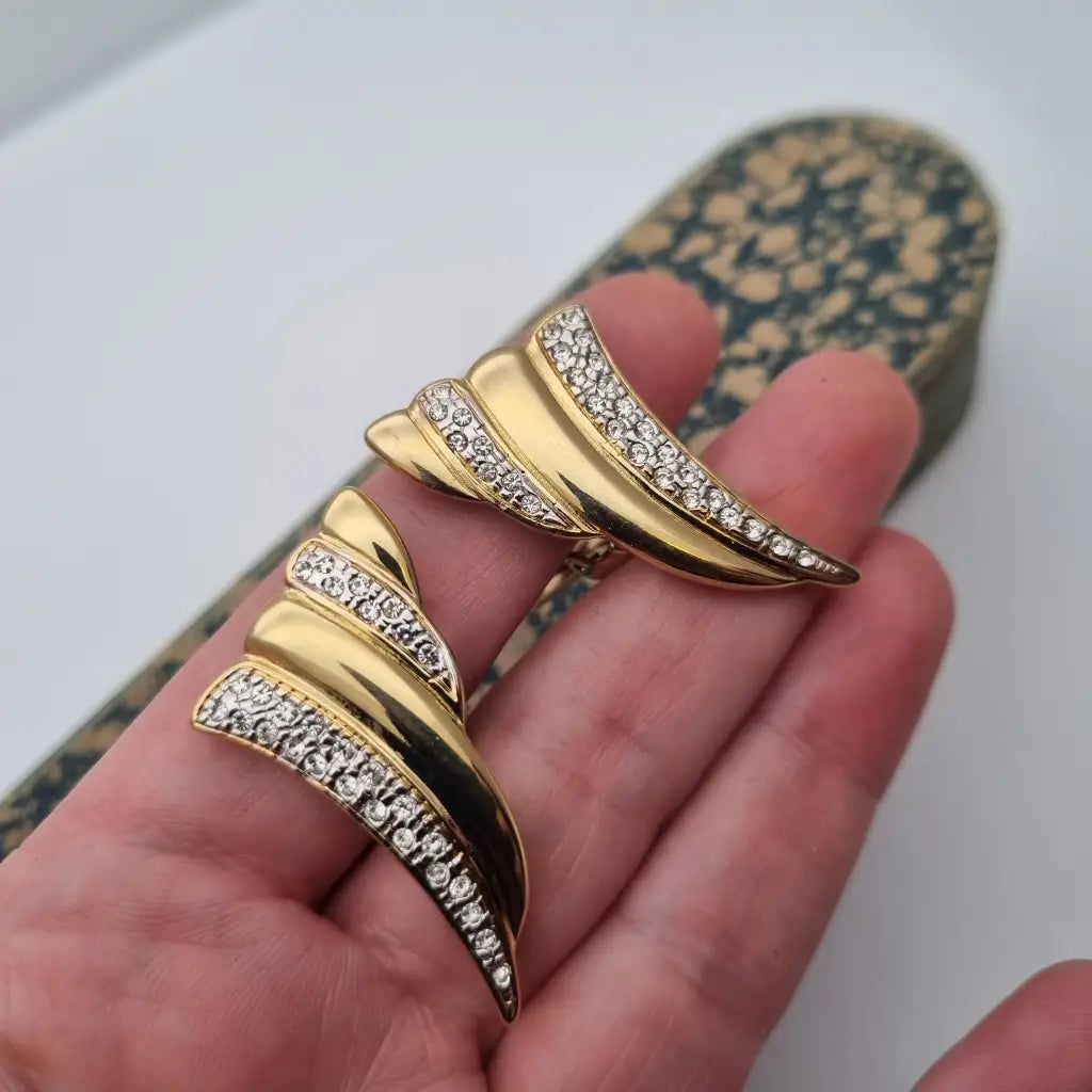 NOS Vintage Auténticos Años 80 Pendientes de Clip Joyería Moda