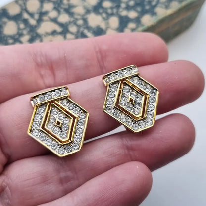 NOS Vintage Auténticos Años 80 Pendientes de Clip Joyería Moda