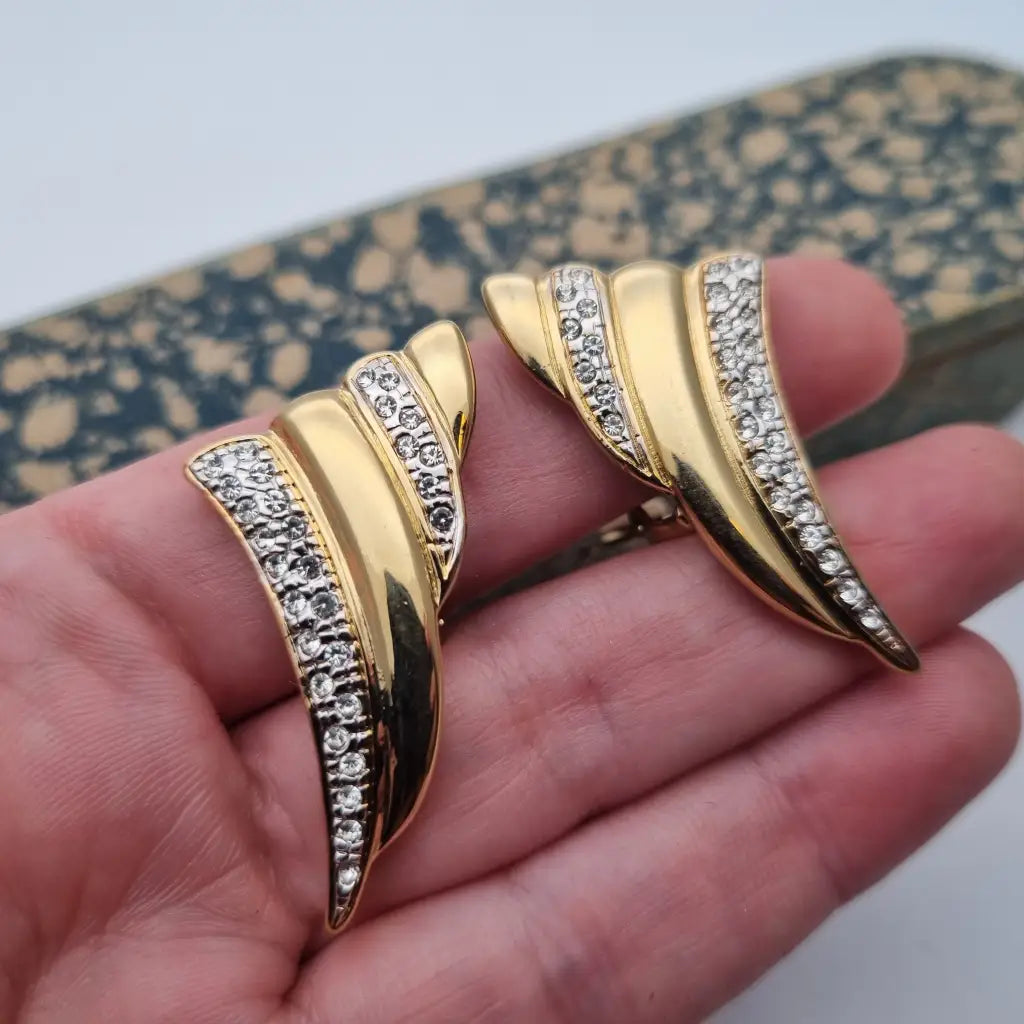 NOS Vintage Auténticos Años 80 Pendientes de Clip Joyería Moda