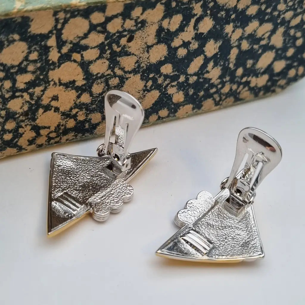 Nos vintage auténticos años 80 pendientes de clip joyería moda