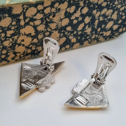 Nos vintage auténticos años 80 pendientes de clip joyería moda