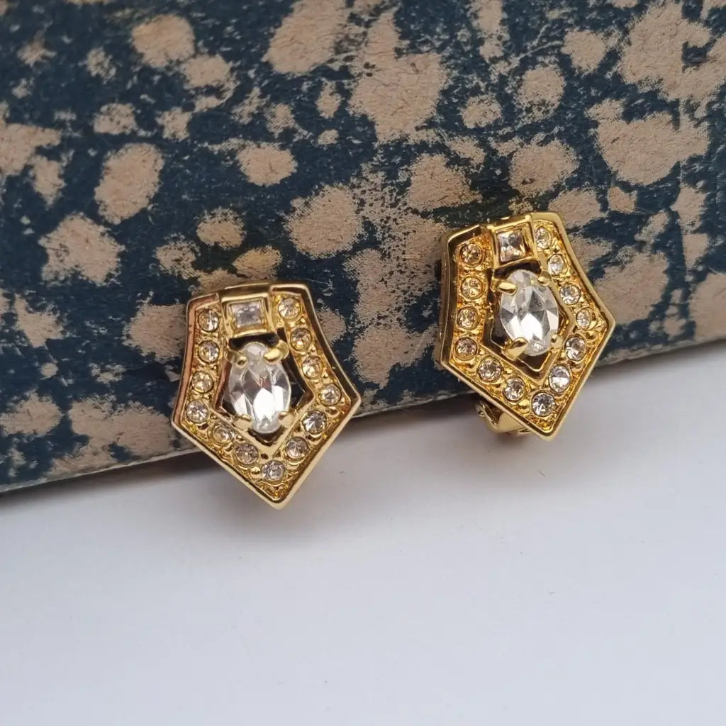 NOS Vintage Auténticos Años 80 Pendientes de Clip Joyería Moda