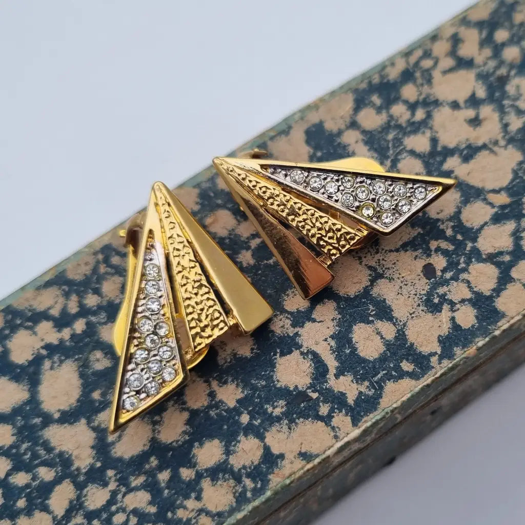 NOS Vintage Auténticos Años 80 Pendientes de Clip Joyería Moda