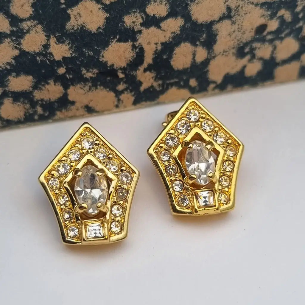 NOS Vintage Auténticos Años 80 Pendientes de Clip Joyería Moda