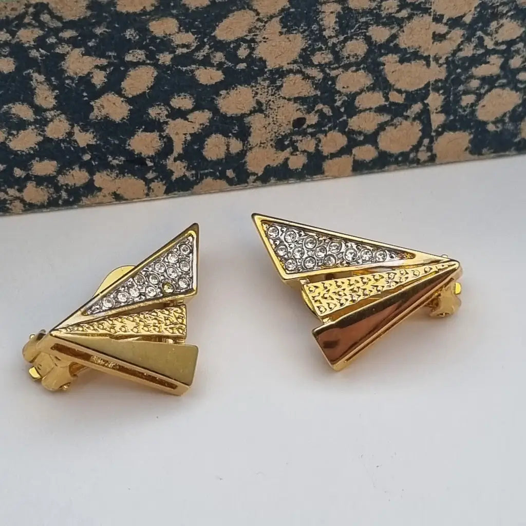 NOS Vintage Auténticos Años 80 Pendientes de Clip Joyería Moda