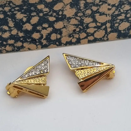 NOS Vintage Auténticos Años 80 Pendientes de Clip Joyería Moda