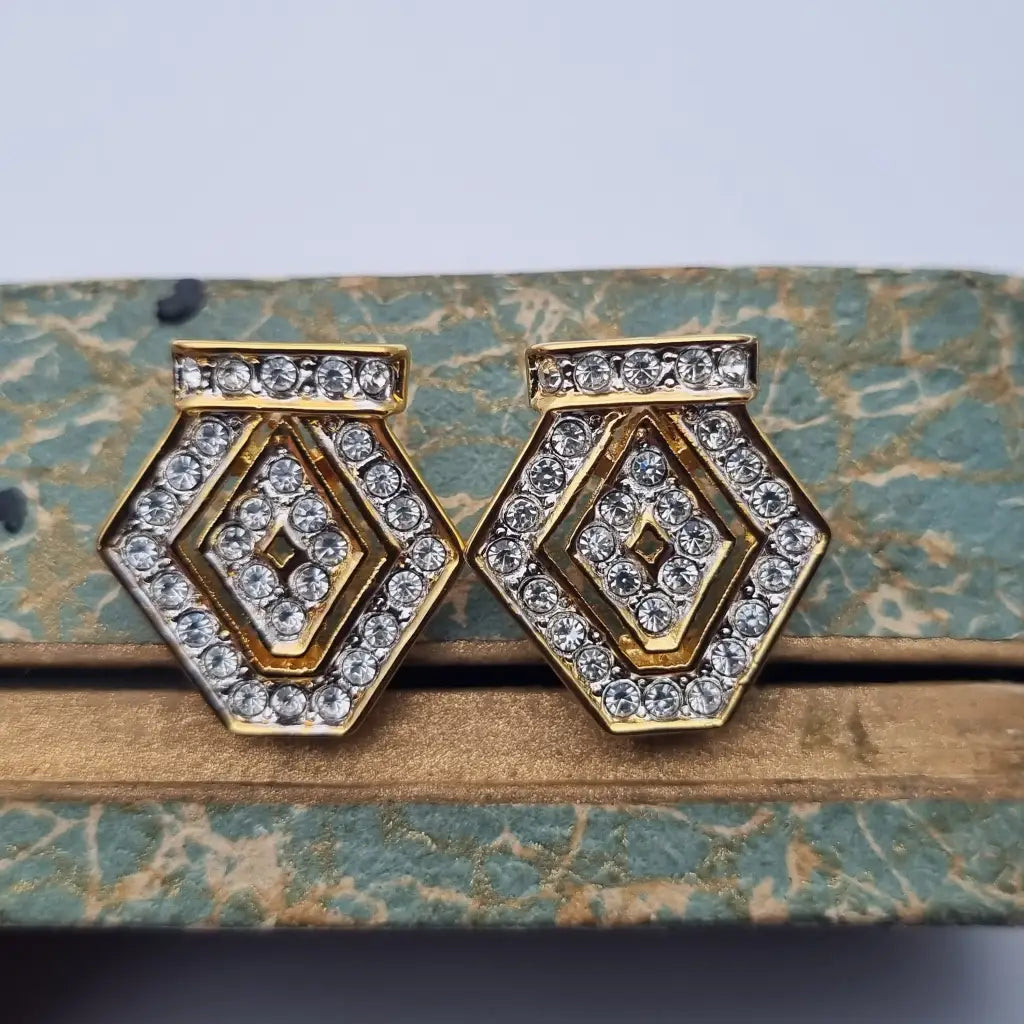 NOS Vintage Auténticos Años 80 Pendientes de Clip Joyería Moda