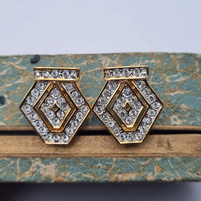 NOS Vintage Auténticos Años 80 Pendientes de Clip Joyería Moda