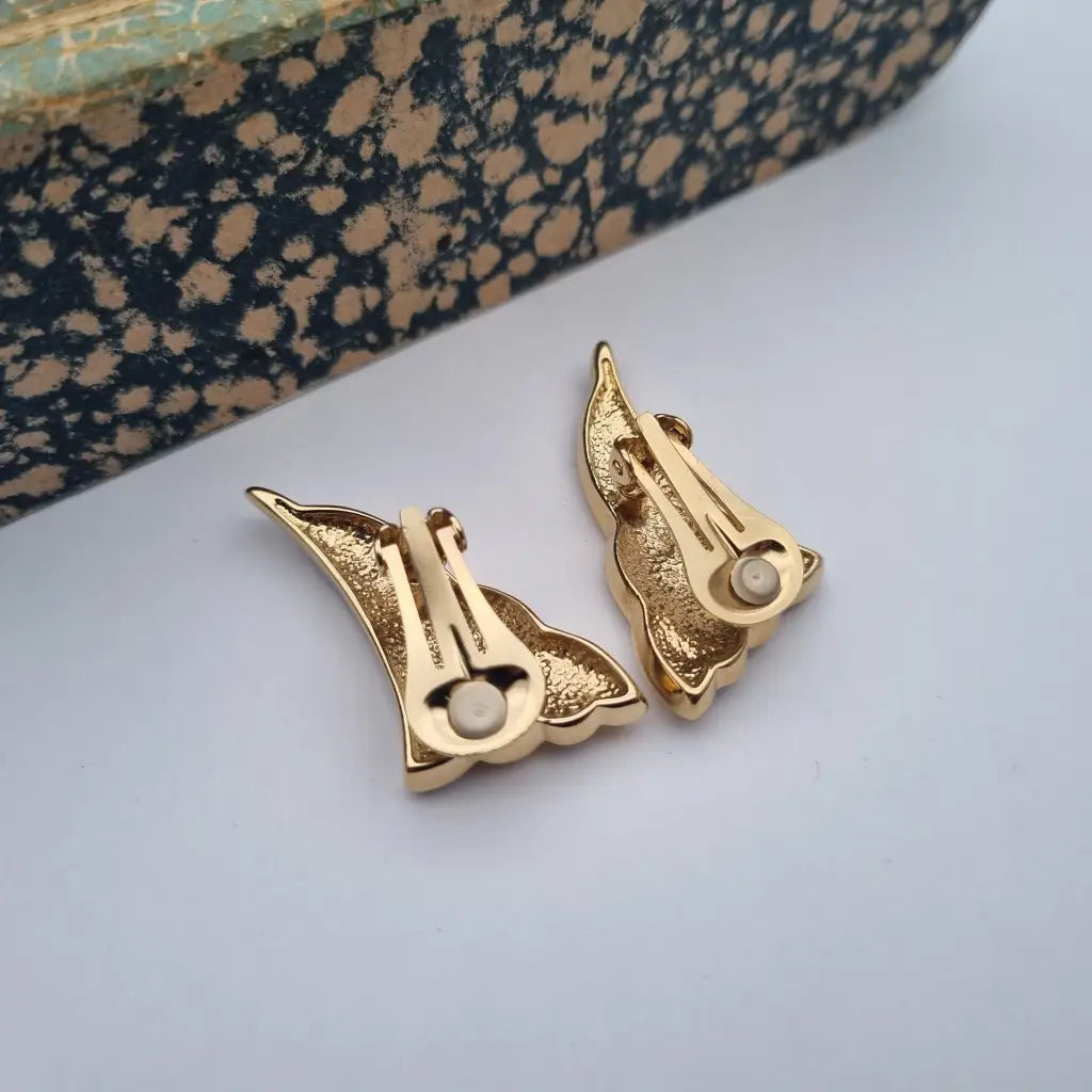 NOS Vintage Auténticos Años 80 Pendientes de Clip Joyería Moda