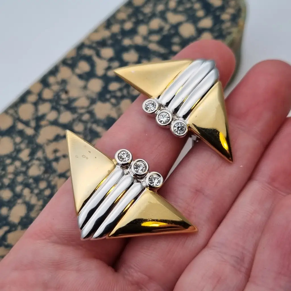 Nos vintage auténticos años 80 pendientes de clip joyería moda