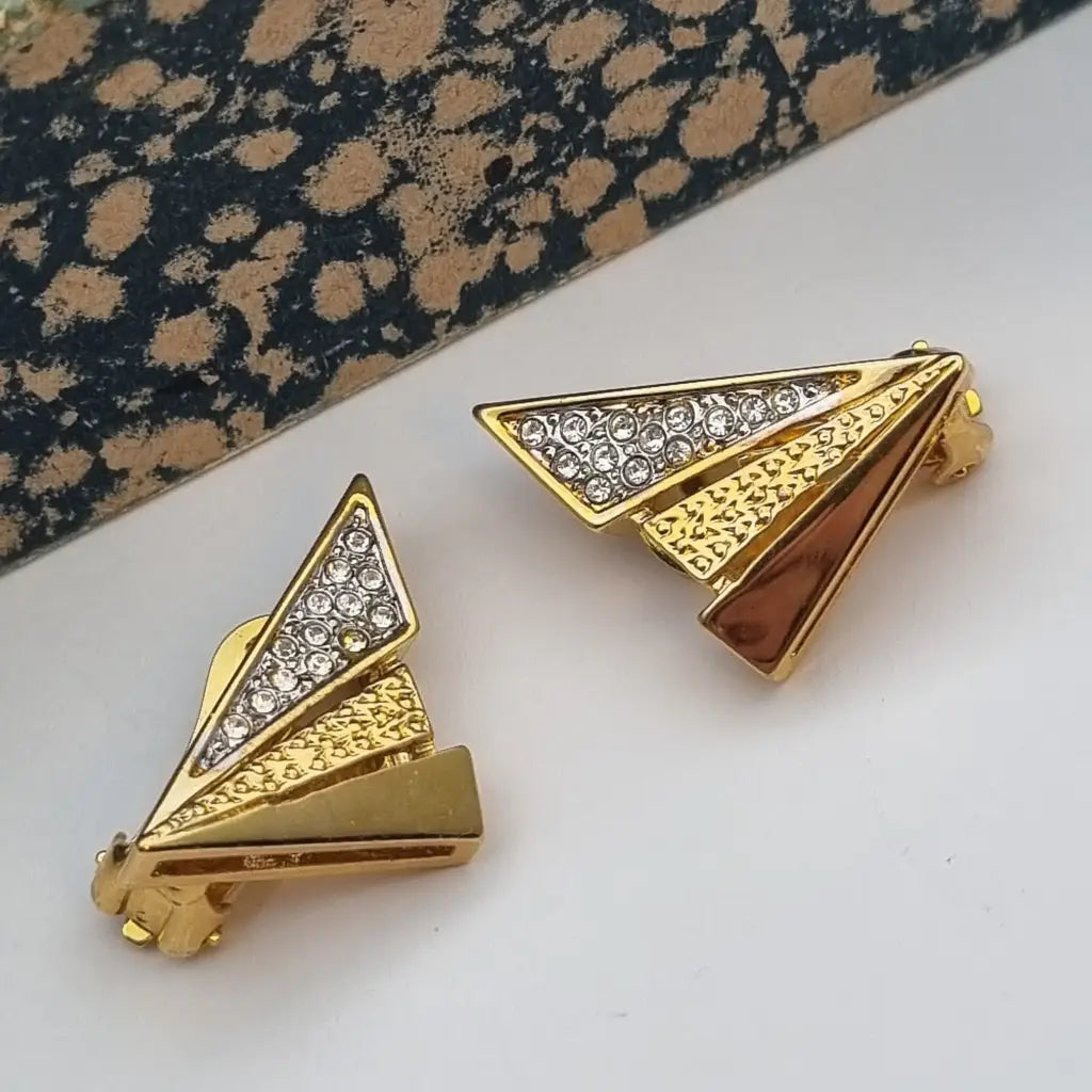 NOS Vintage Auténticos Años 80 Pendientes de Clip Joyería Moda