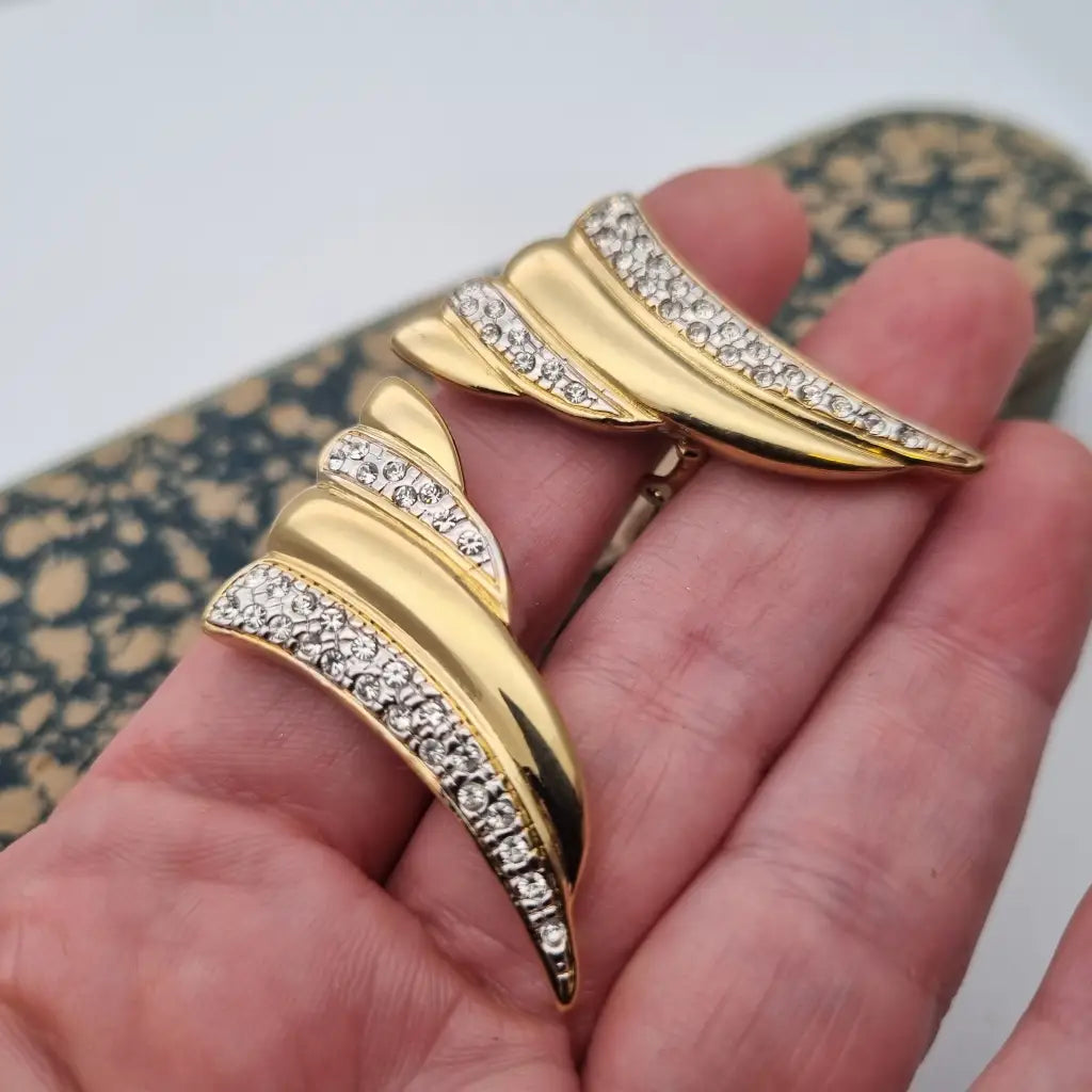 NOS Vintage Auténticos Años 80 Pendientes de Clip Joyería Moda