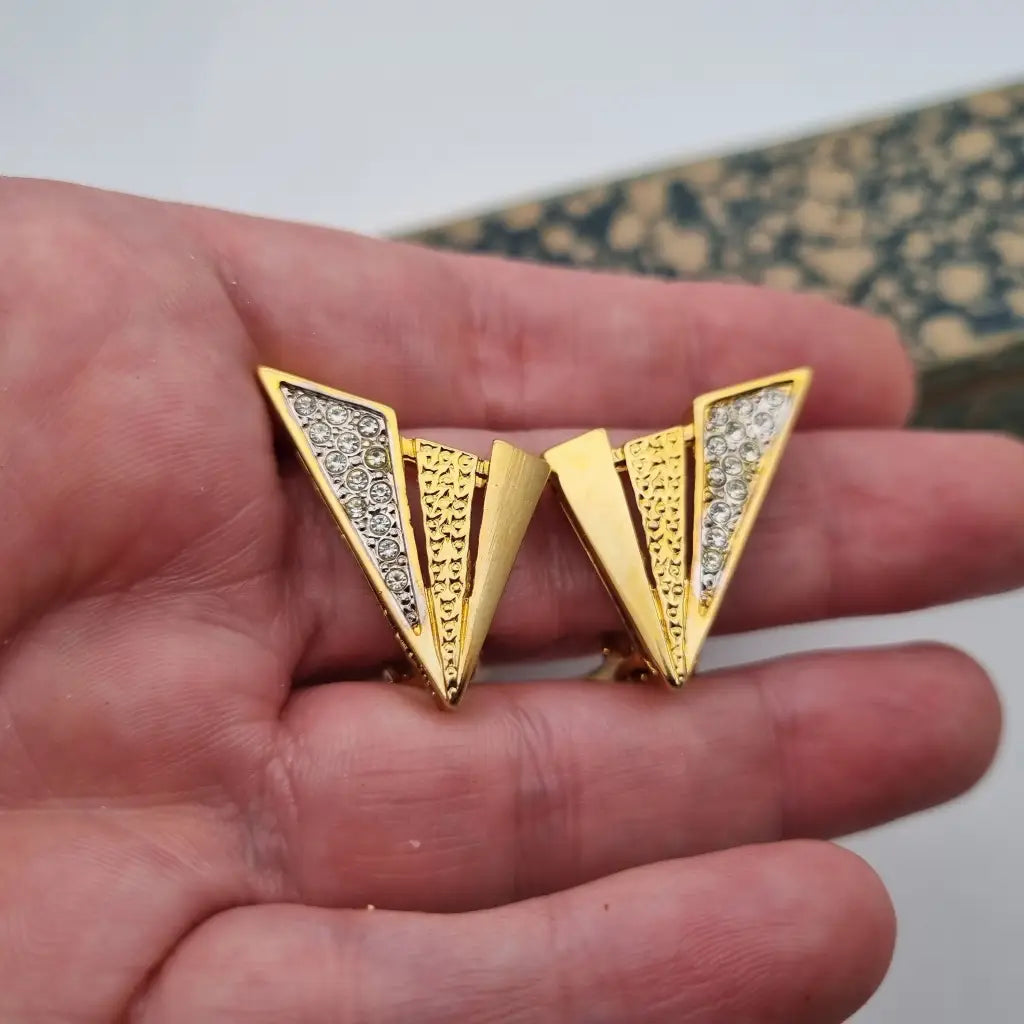 NOS Vintage Auténticos Años 80 Pendientes de Clip Joyería Moda